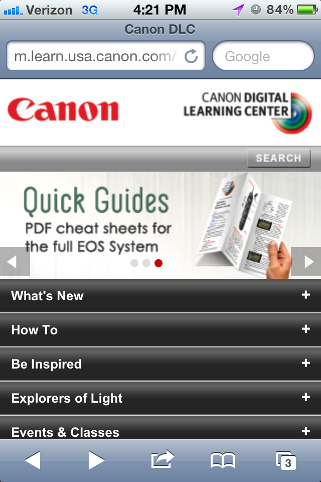 Canon DLC Announces Mobile Site