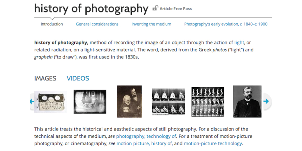 Searching for Best Overview of Photography History?