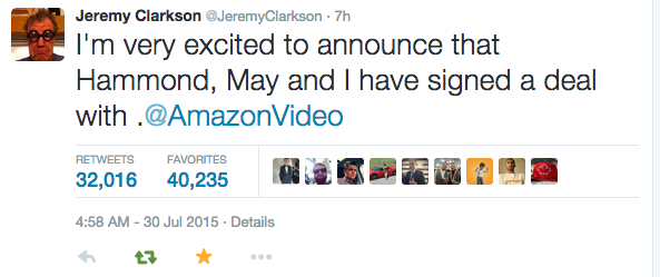 Clarkson Twiter amazon