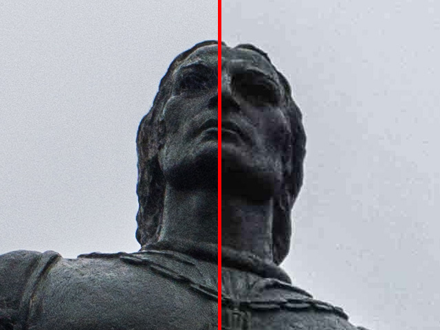 JPEG compression is often good enough for photos that don’t need to be edited, but for those photos that need to be enhanced, the compression can get in the way. This image has obvious JPEG compression artifacts on the right side of the image.