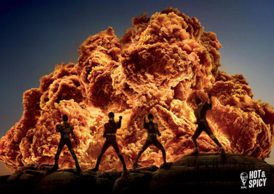 explosion, action film, fried chicken