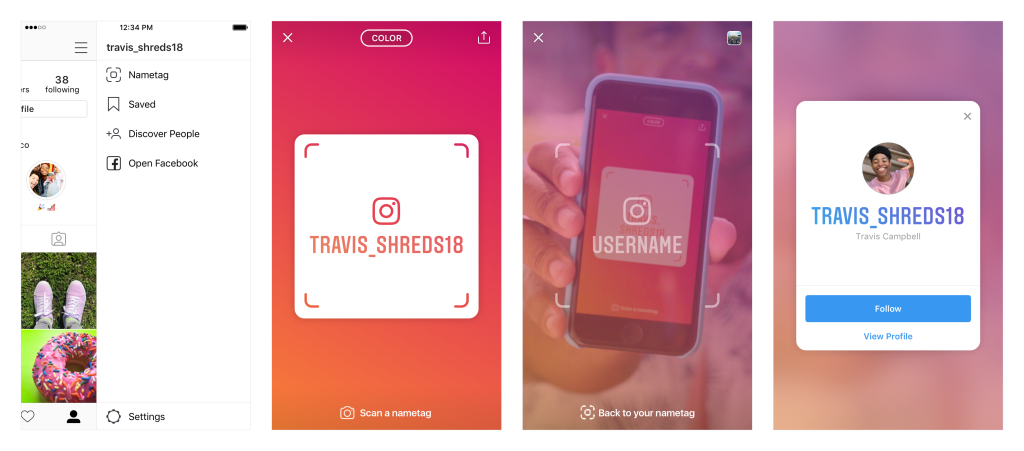 Scan And Share Your Instagram With Nametag Feature