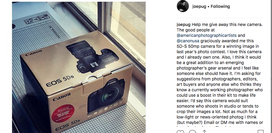JoePug Is Giving Away A Camera