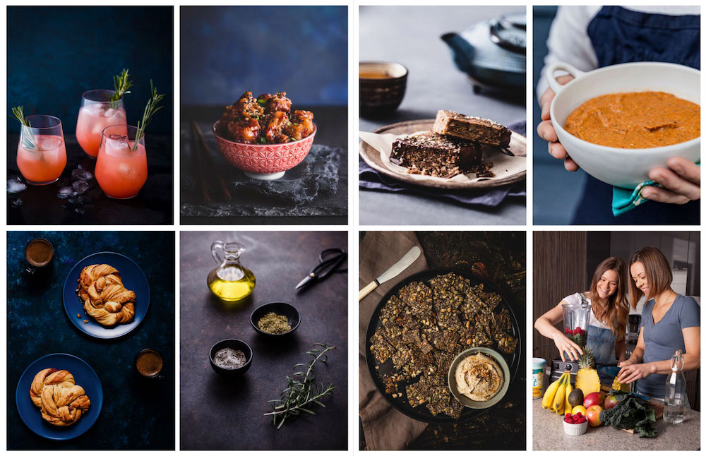 Food photography collage